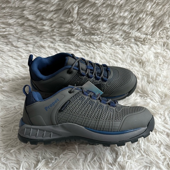 Propet Other - Propet Mens Vestrio Sneakers Gray Blue New In Box Size 8 Extra Extra Wide